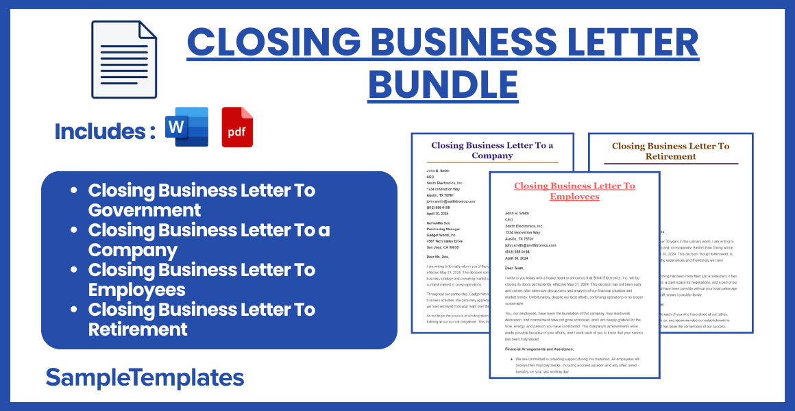 closing business letter bundle