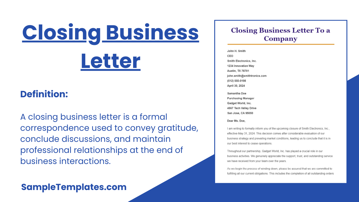 Closing Business Letter