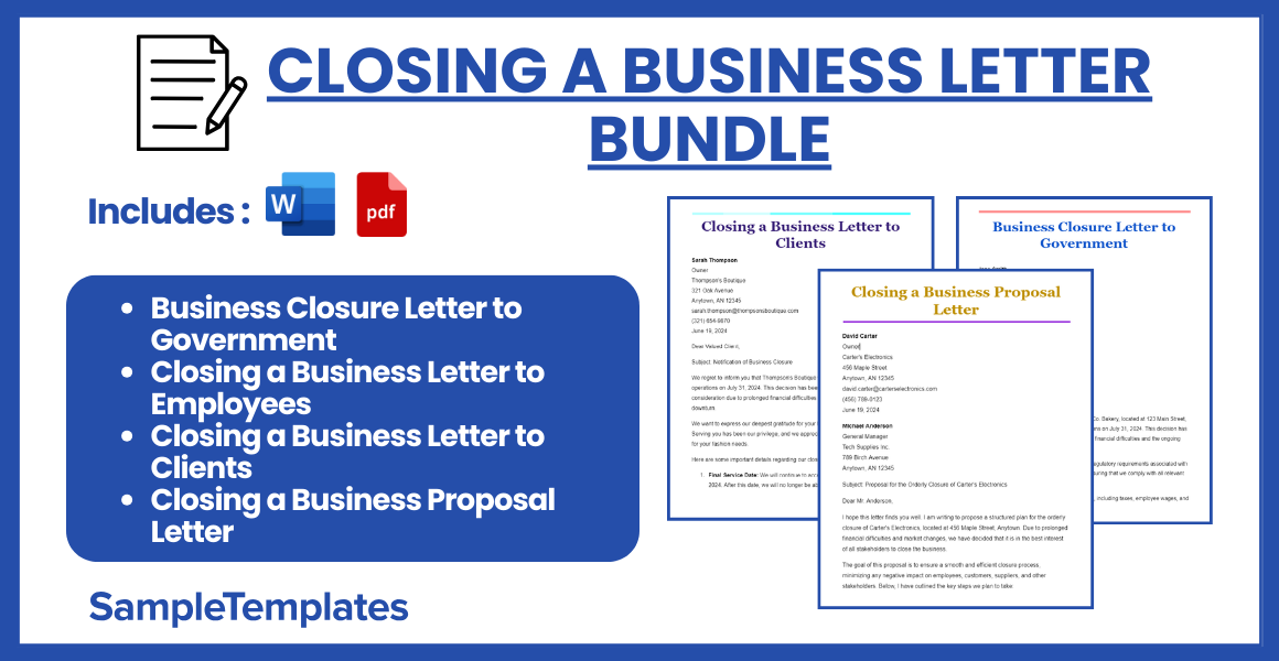 closing a business letter bundle