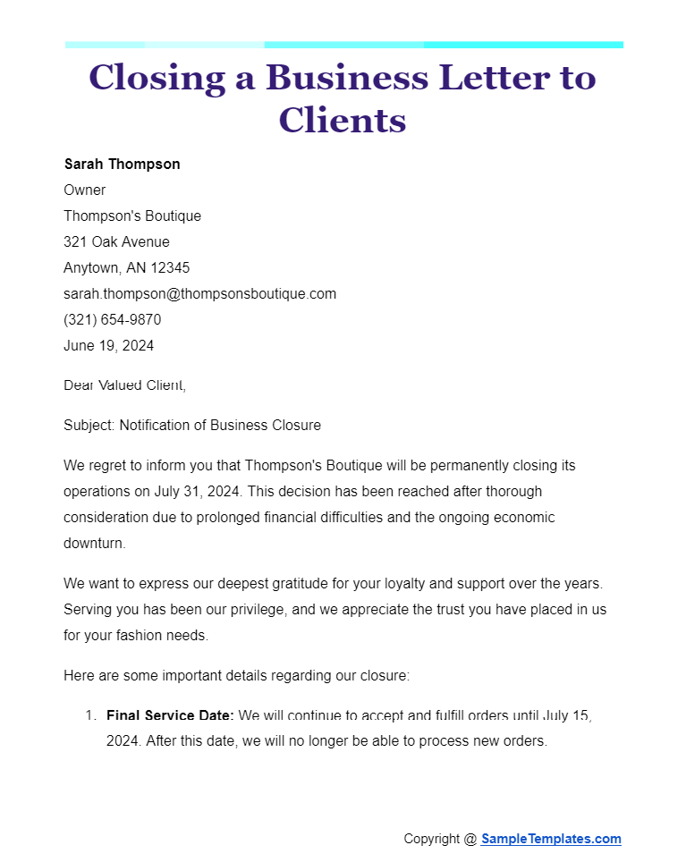 closing a business letter to clients