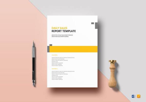 easy to print daily sales report template