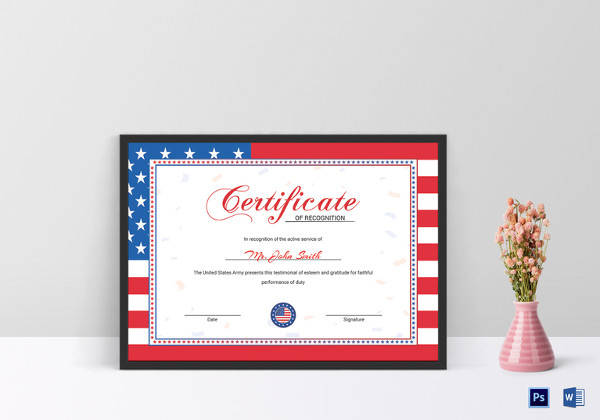 flag recognition certificate template1