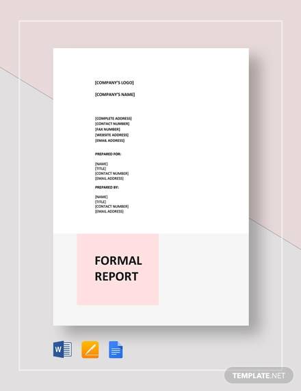 formal report
