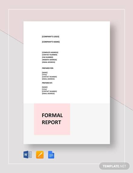 FREE 25 Sample Formal Reports In PDF MS Word Google Docs