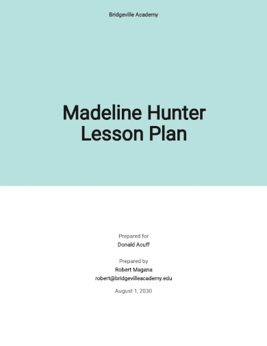 free blank madeline hunter lesson plan template