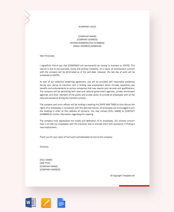 FREE 13+ Sample Closing Business Letter Templates in PDF | MS Word