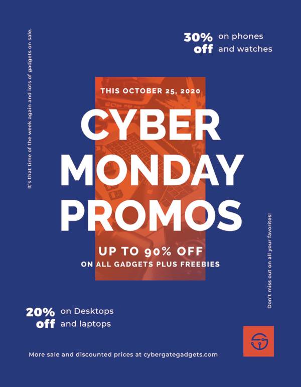 free cyber monday promotional flyer