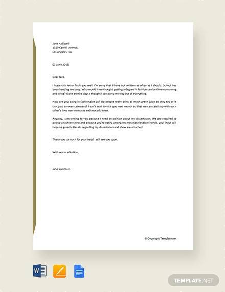 free informal letter sample