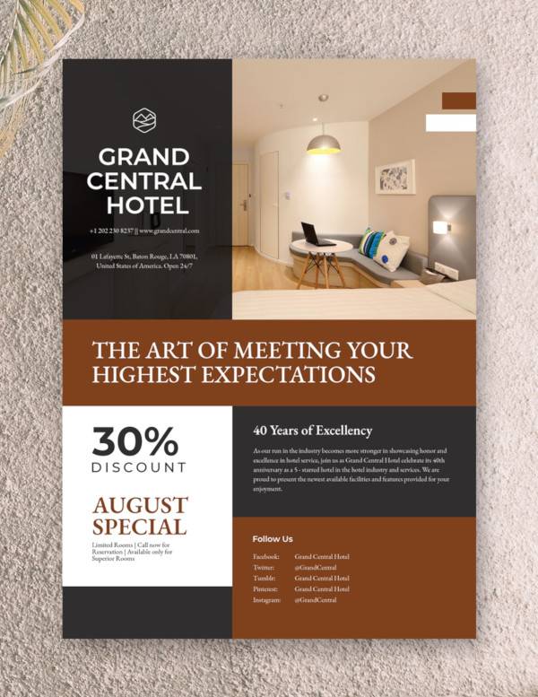 hotel promotional flyer template