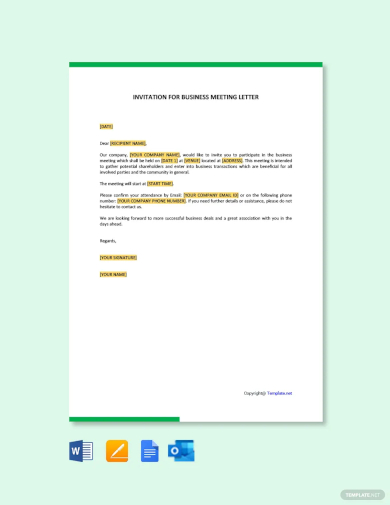 invitation for business meeting letter