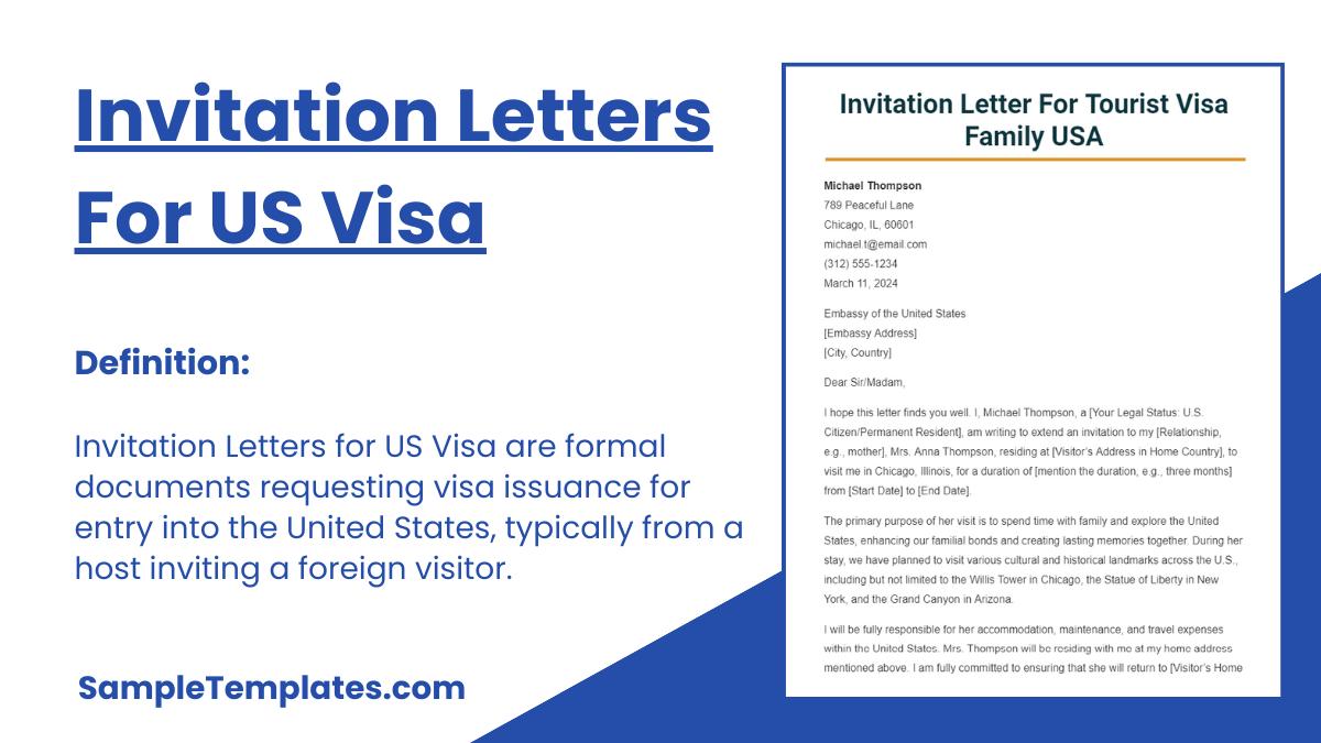 Invitation Letters For US Visa