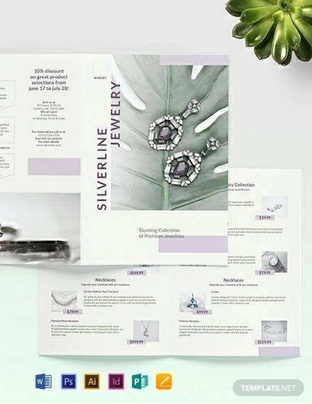 jewelry boutique bi fold brochure template