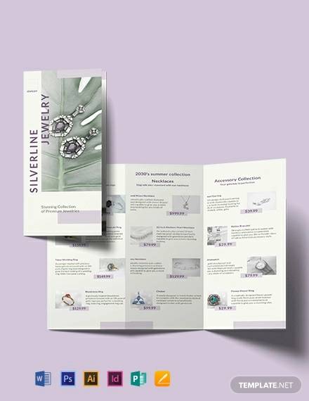 jewelry boutique tri fold brochure template