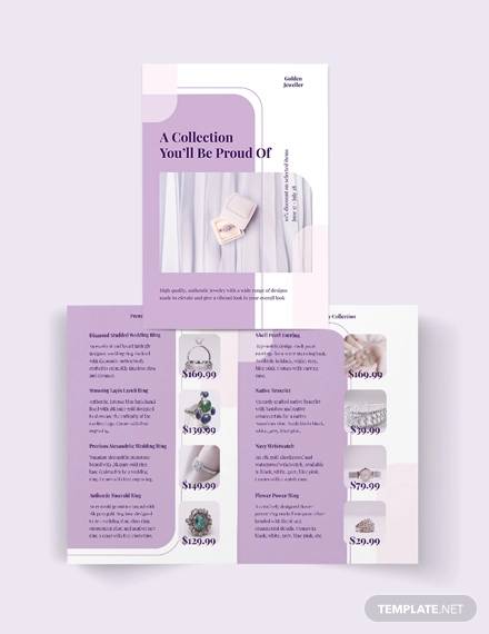 jewelry store bi fold brochure template