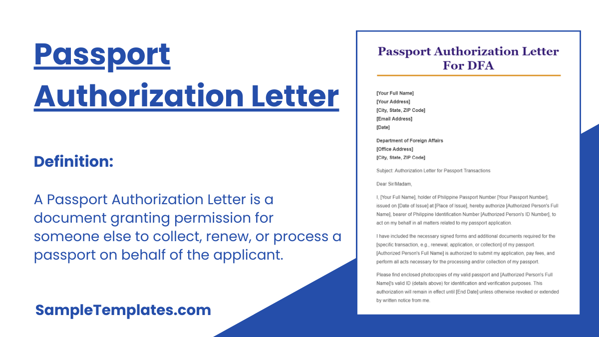 Passport Authorization Letter