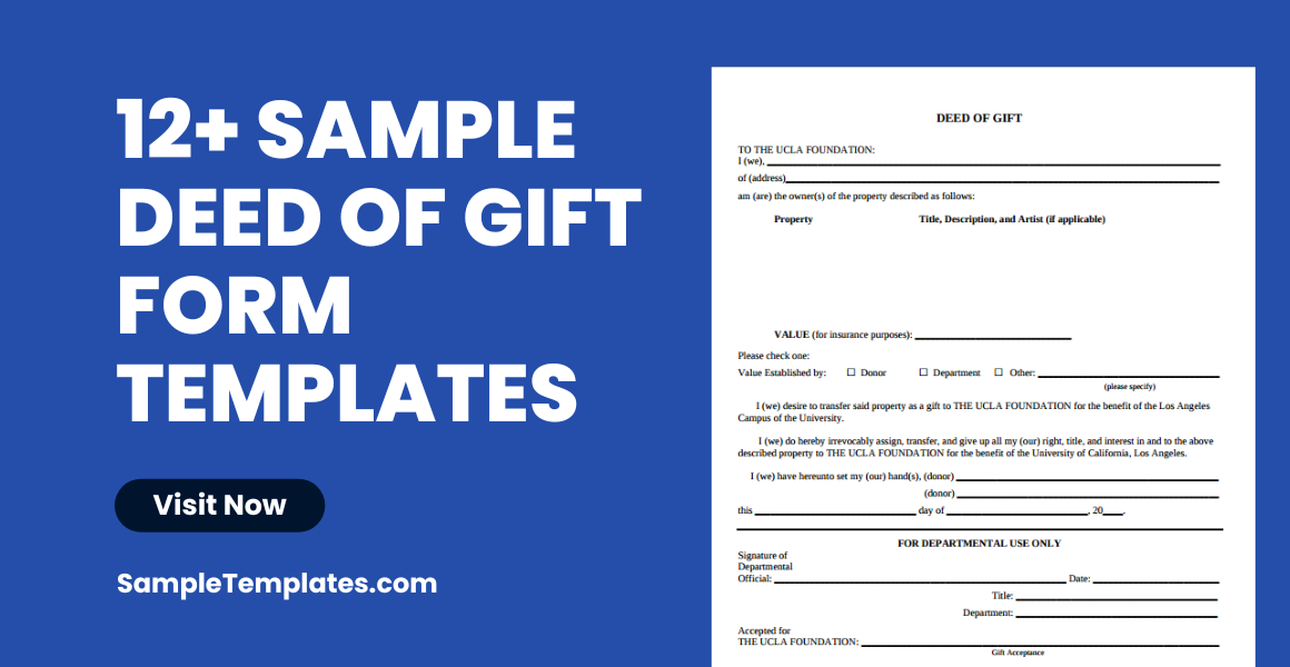 Sample Deed of Gift Form Templates