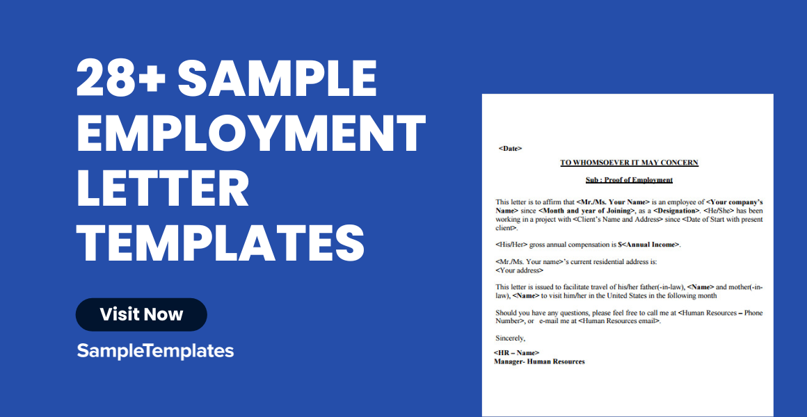 sample employment letter template