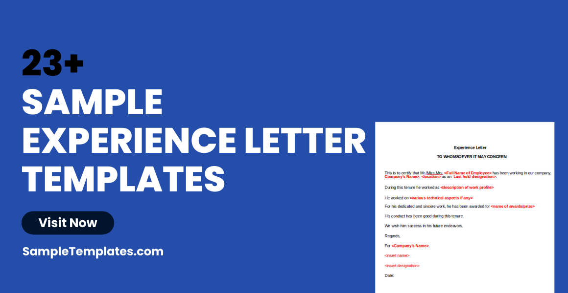 sample experience letter templates