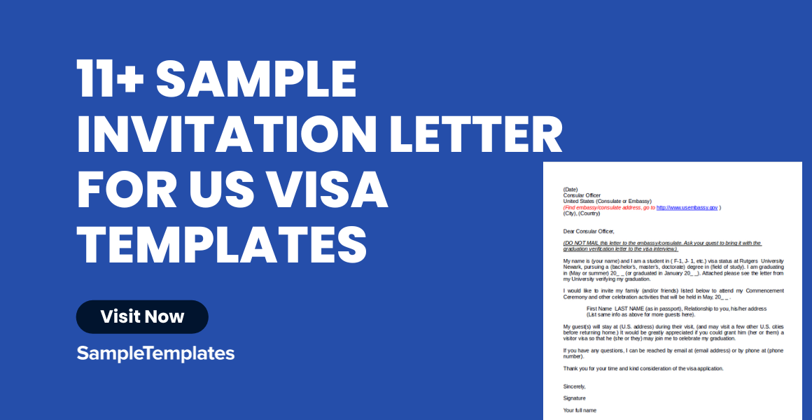 sample invitation letters for us visa templates