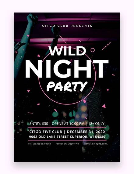 sample nightclub party flyer