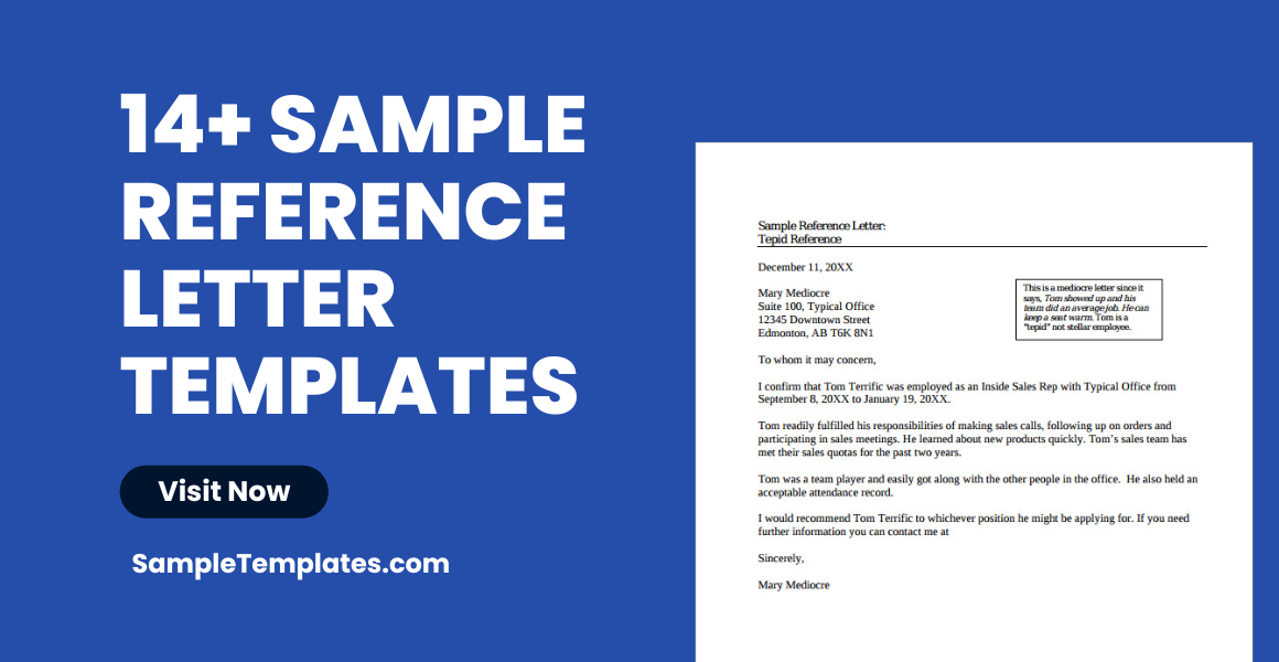 sample reference letter template