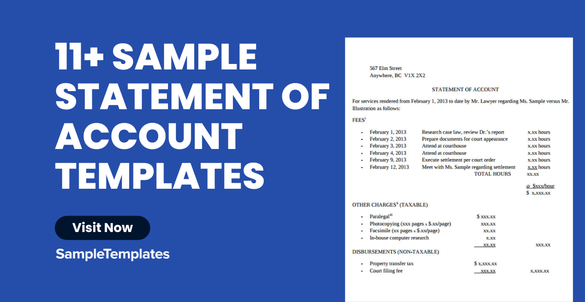 sample statement of account templates