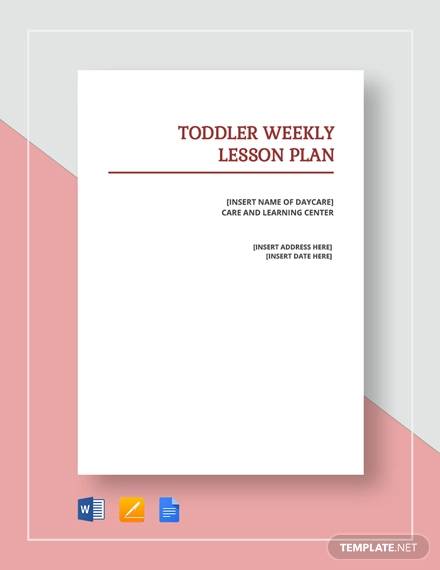 sample toddler lesson plan