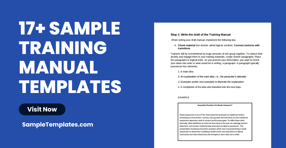 sample training manual template