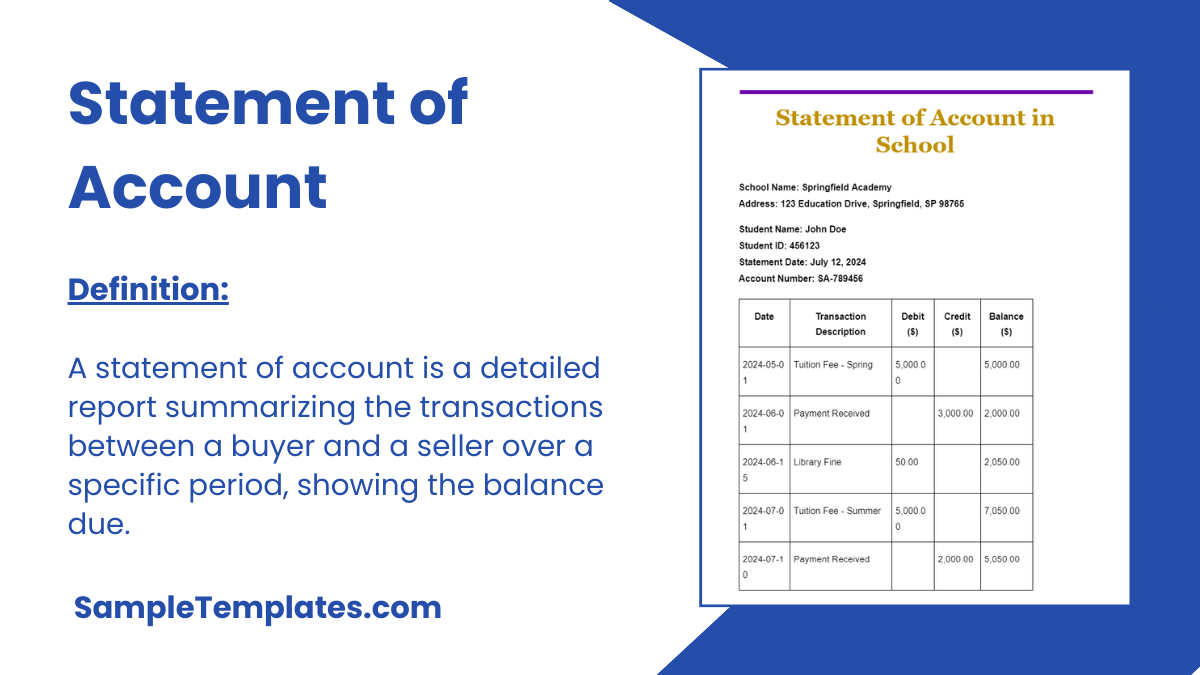 Statement of Account