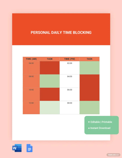 time blocking schedule template