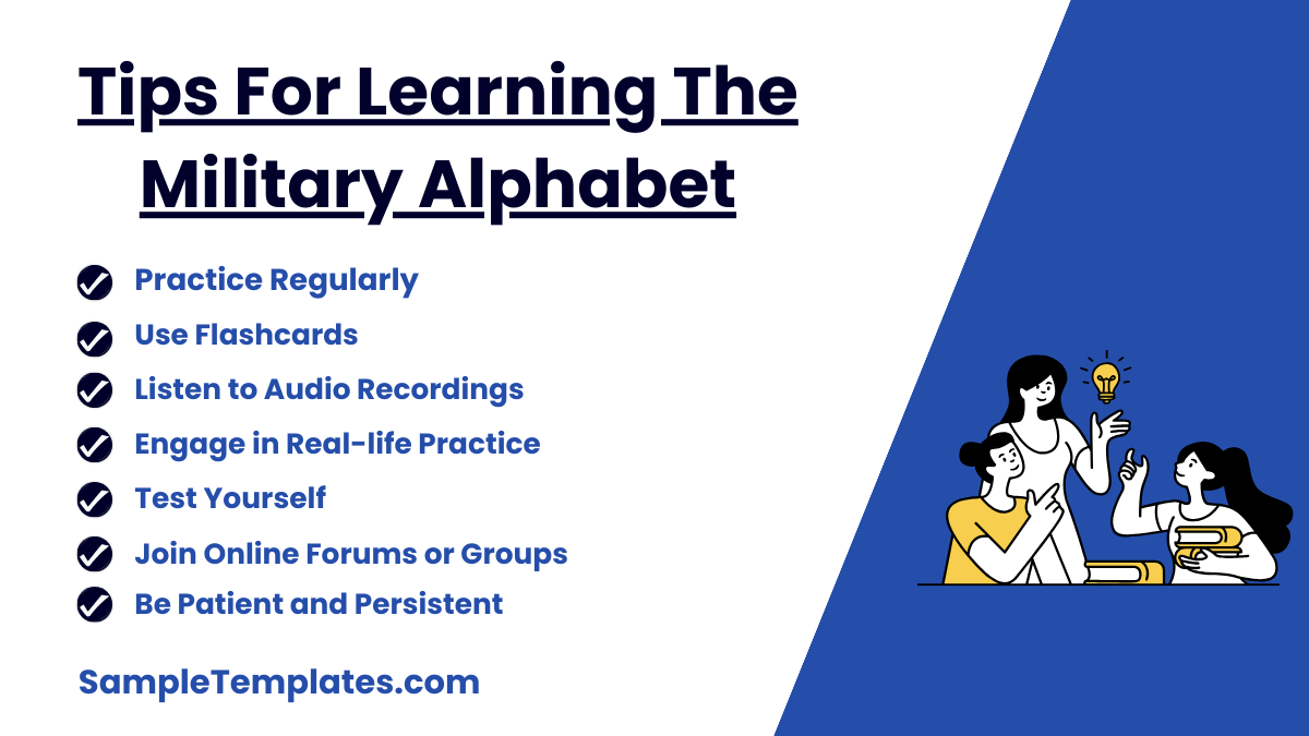tips for learning the military alphabet