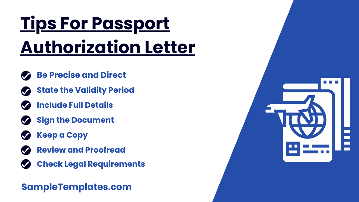 tips for passport authorization letter