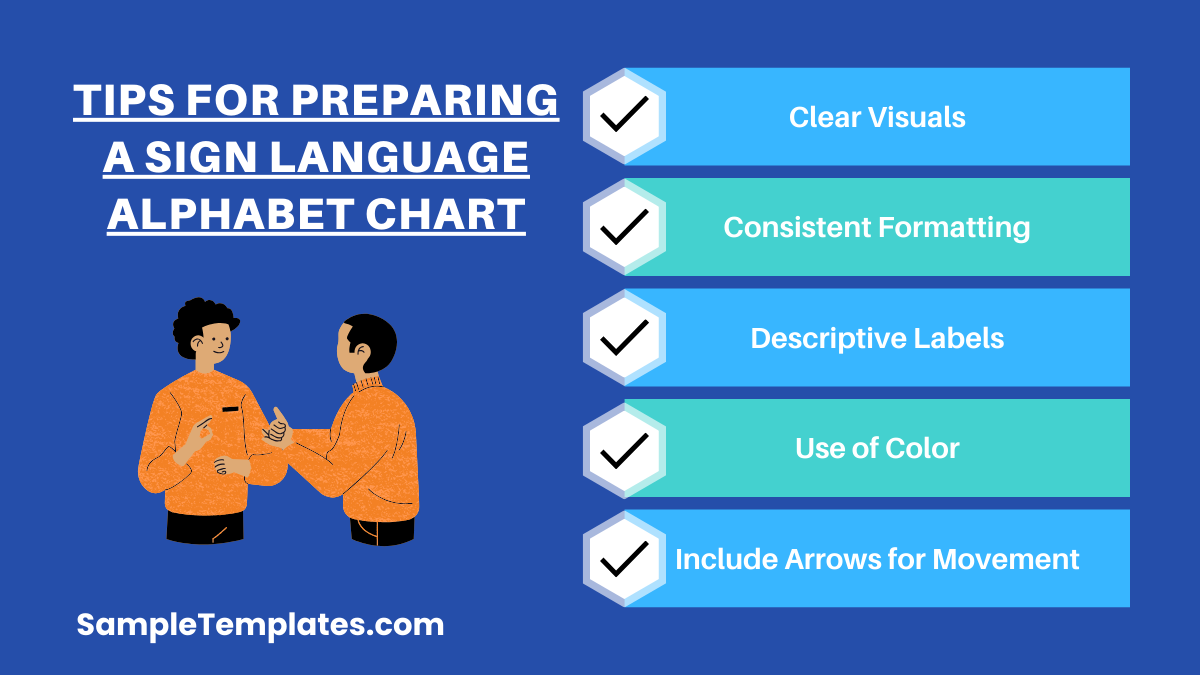 tips for preparing a sign language alphabet chart
