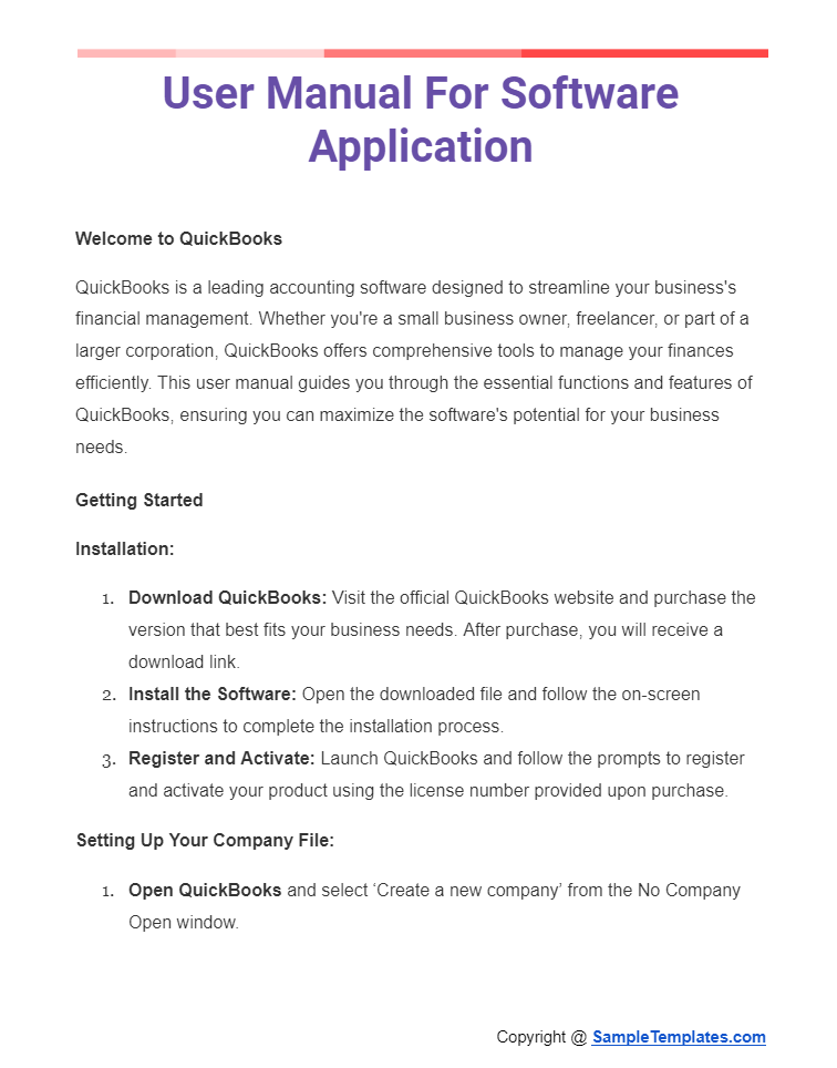 user manual for software application