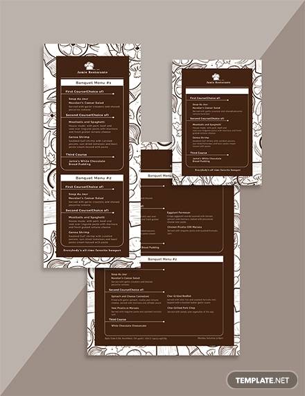 vintage banquet menu template