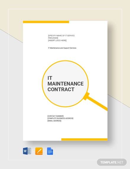 it maintenace contract