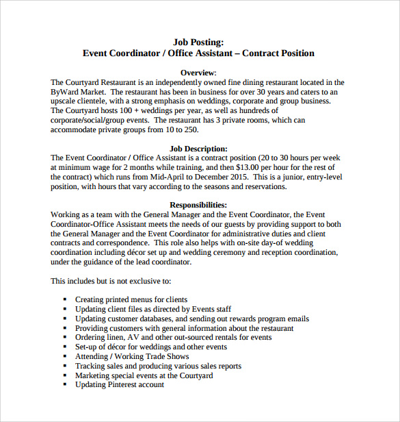 Free 8 Sample Event Coordinator Resume Templates In Pdf