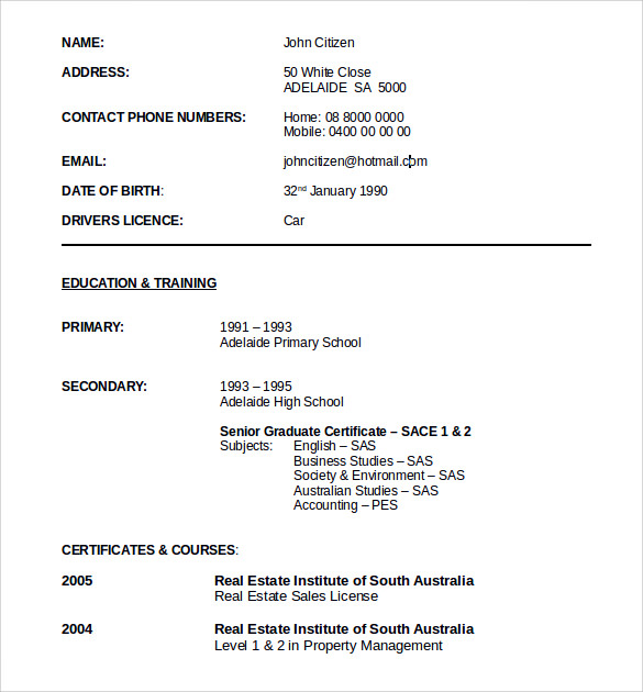 sample real estate resume 14 download free documents