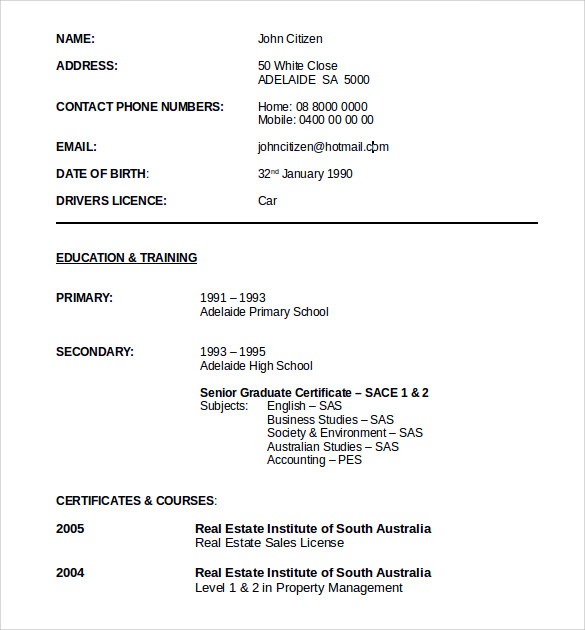 FREE 17 Sample Real Estate Resume Templates In PDF MS Word