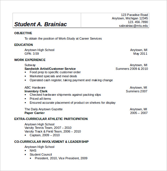 FREE 7  Sample Food Service Resume Templates in PDF MS Word