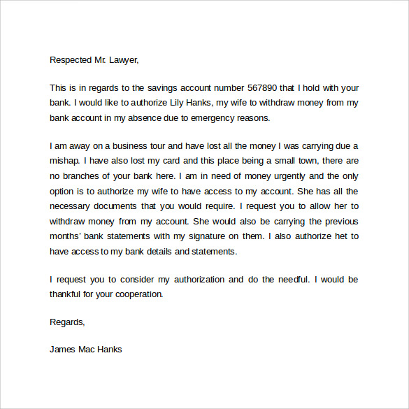 Beautiful authorization letter for bank withdrawal | wing scuisine.