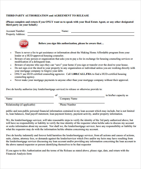 Free 9 Sample Third Party Authorization Letter Templates In Pdf Ms Word 4235