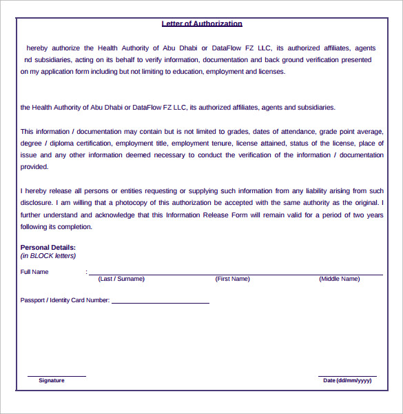 letter of authorization form pdf