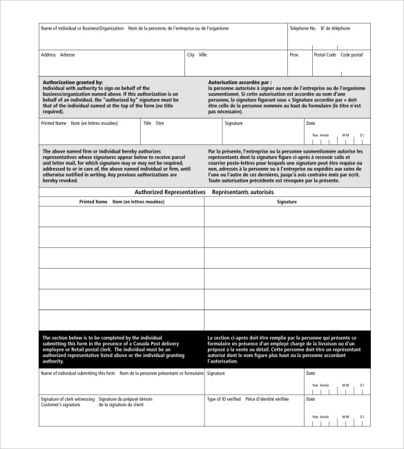sample letter of authorization form
