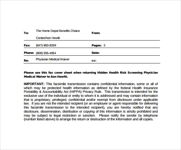Printable Medical Fax Cover Sheet Template