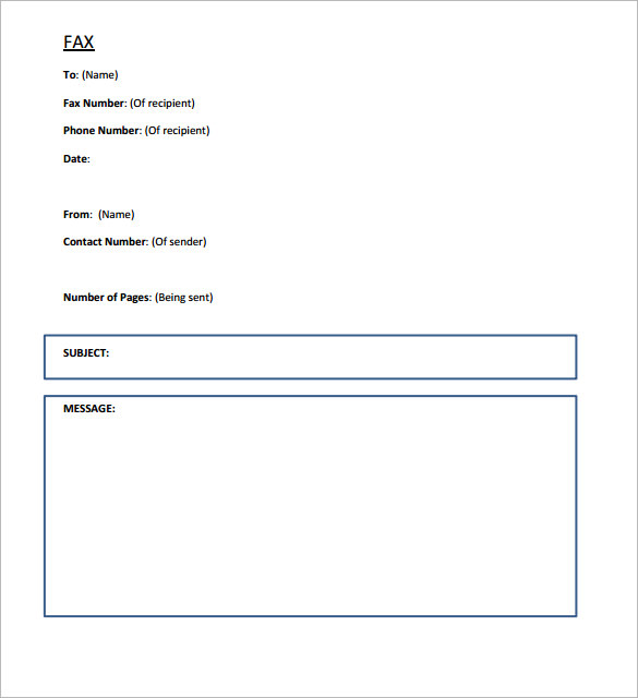 fax cover sheet template professional