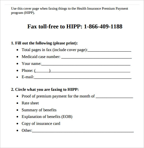 fax cover sheet for mass health