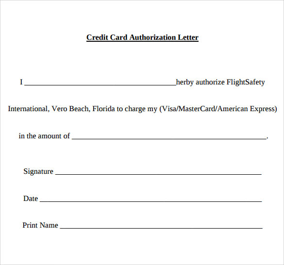 sample credit card authorization letter download
