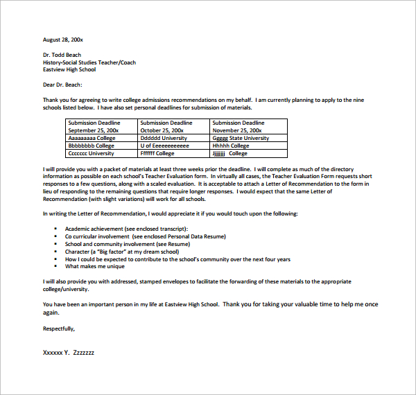 Sample Thank You Letter For Recommendation 9 Download Free