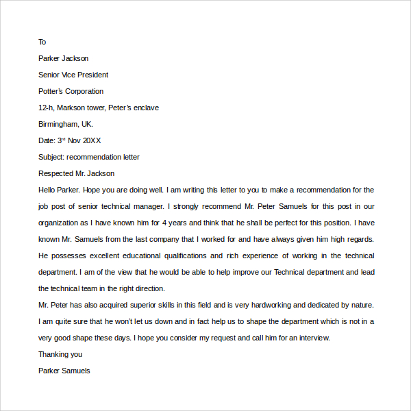 letter professor you thank Letter You  Download Sample  Thank 9 for  Recommendation